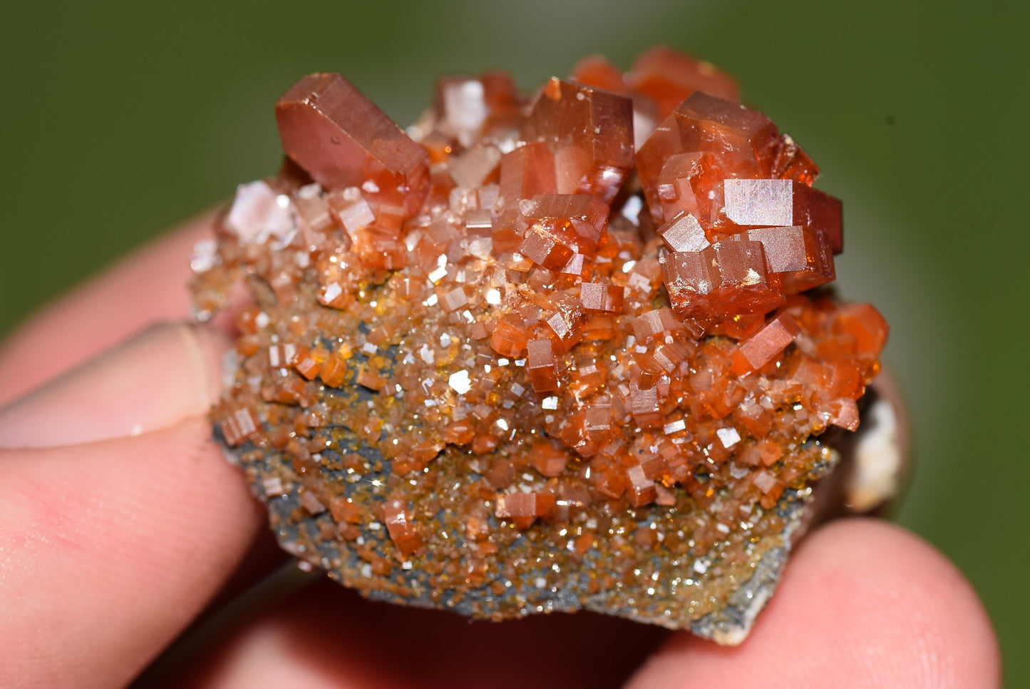 Vanadinite Mineral on Matrix Red Orange Genuine Crystals from Morocco Raw Druzy Natural Specimen Earth Chakra Grounding Gemstone - MeteoriteNwa.com