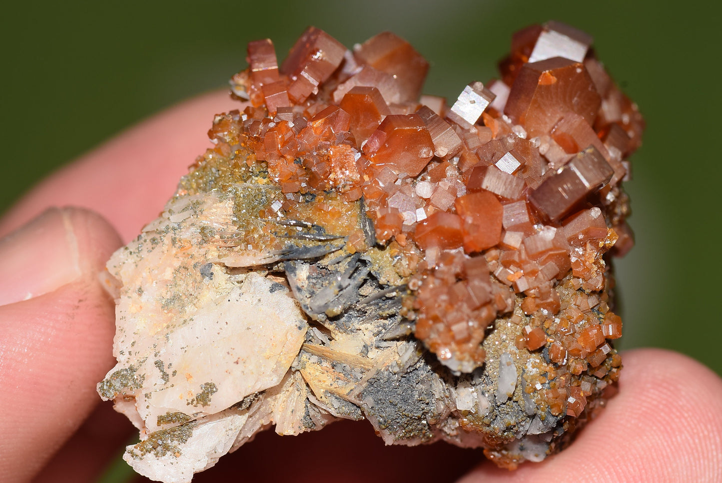 Vanadinite Mineral on Matrix Red Orange Genuine Crystals from Morocco Raw Druzy Natural Specimen Earth Chakra Grounding Gemstone - MeteoriteNwa.com