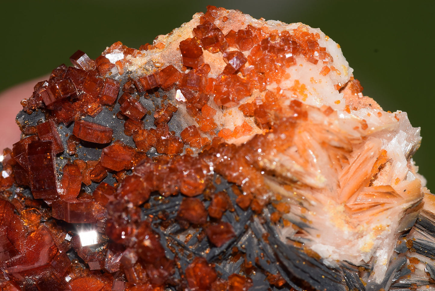 Vanadinite Mineral on Matrix Red Orange Genuine Crystals from Morocco Raw Druzy Natural Specimen Earth Chakra Grounding Gemstone - MeteoriteNwa.com