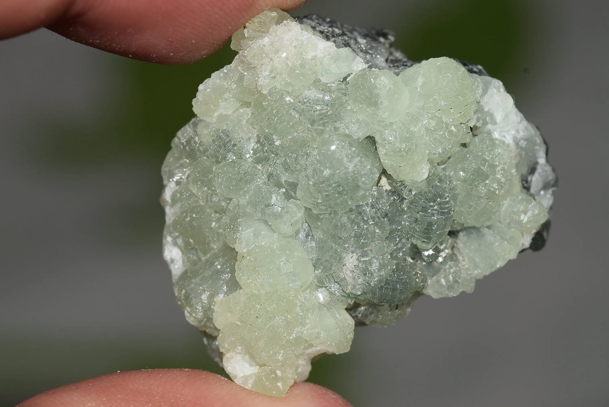 Green Prehnite Crystals Cluster on Matrix Rock Morocco Raw - MeteoriteNwa.com