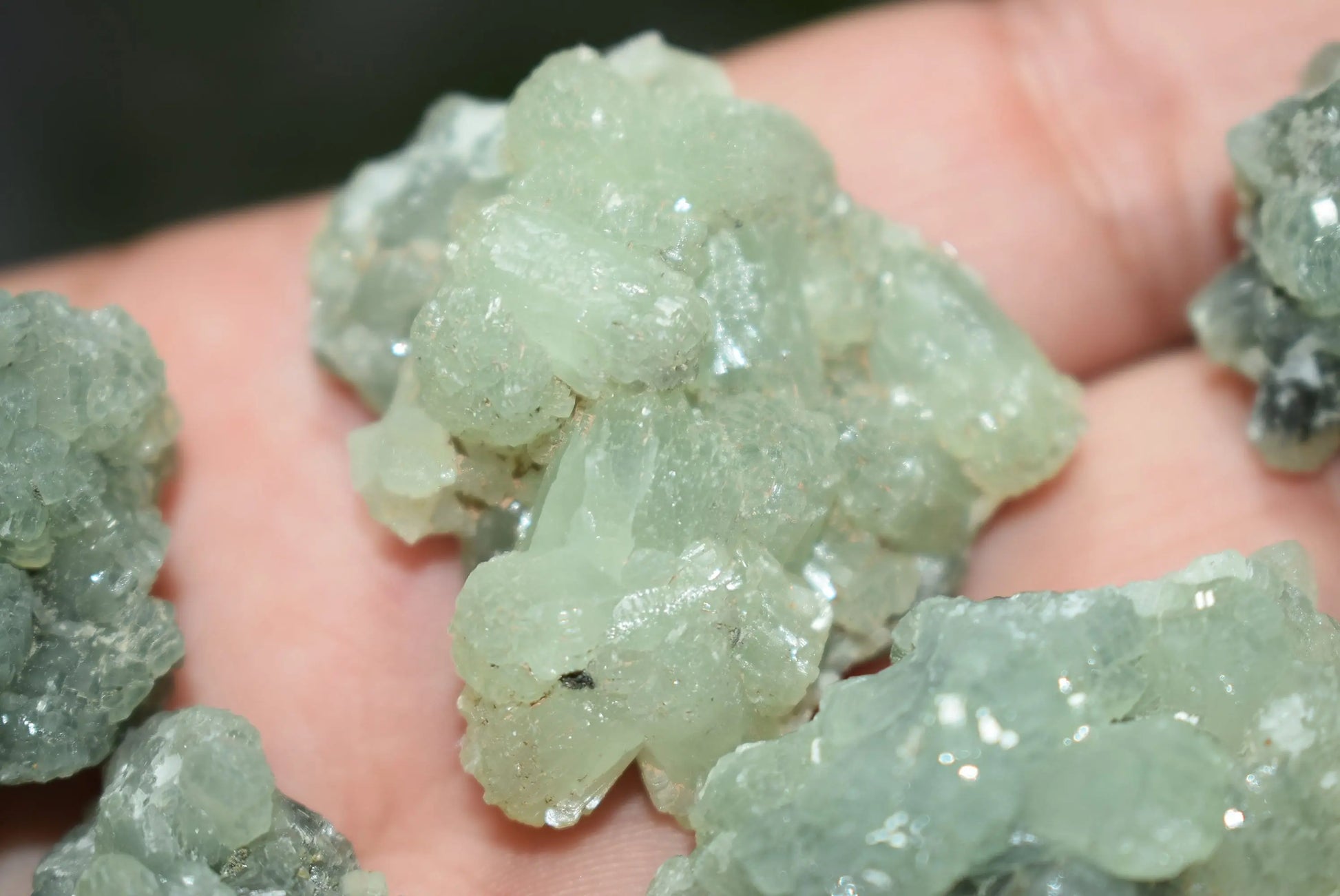 Green Prehnite Crystals Cluster on Matrix Rock Morocco Raw - MeteoriteNwa.com