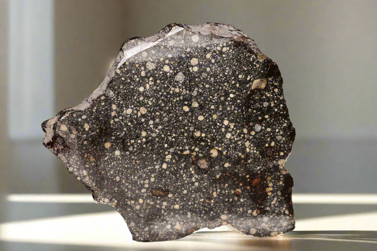 RUMURUTI Meteorite Chondrite NWA 12858 R3 19.3 G SLICE  MeteoriteNwa.com