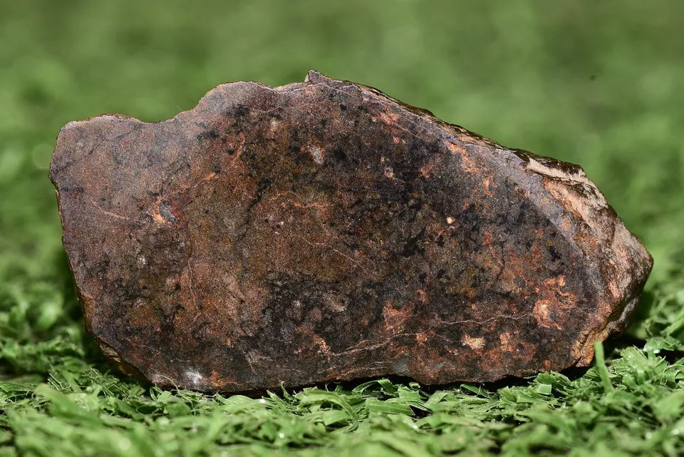 Meteorite Ungrouped achondrite NWA 13272 poikilitic igneous texture 9.54 g Slice - MeteoriteNwa.com