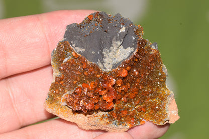 Vanadinite Mineral on Matrix Red Orange Genuine Crystals from Morocco Raw Druzy Natural Specimen Earth Chakra Grounding Gemstone - MeteoriteNwa.com