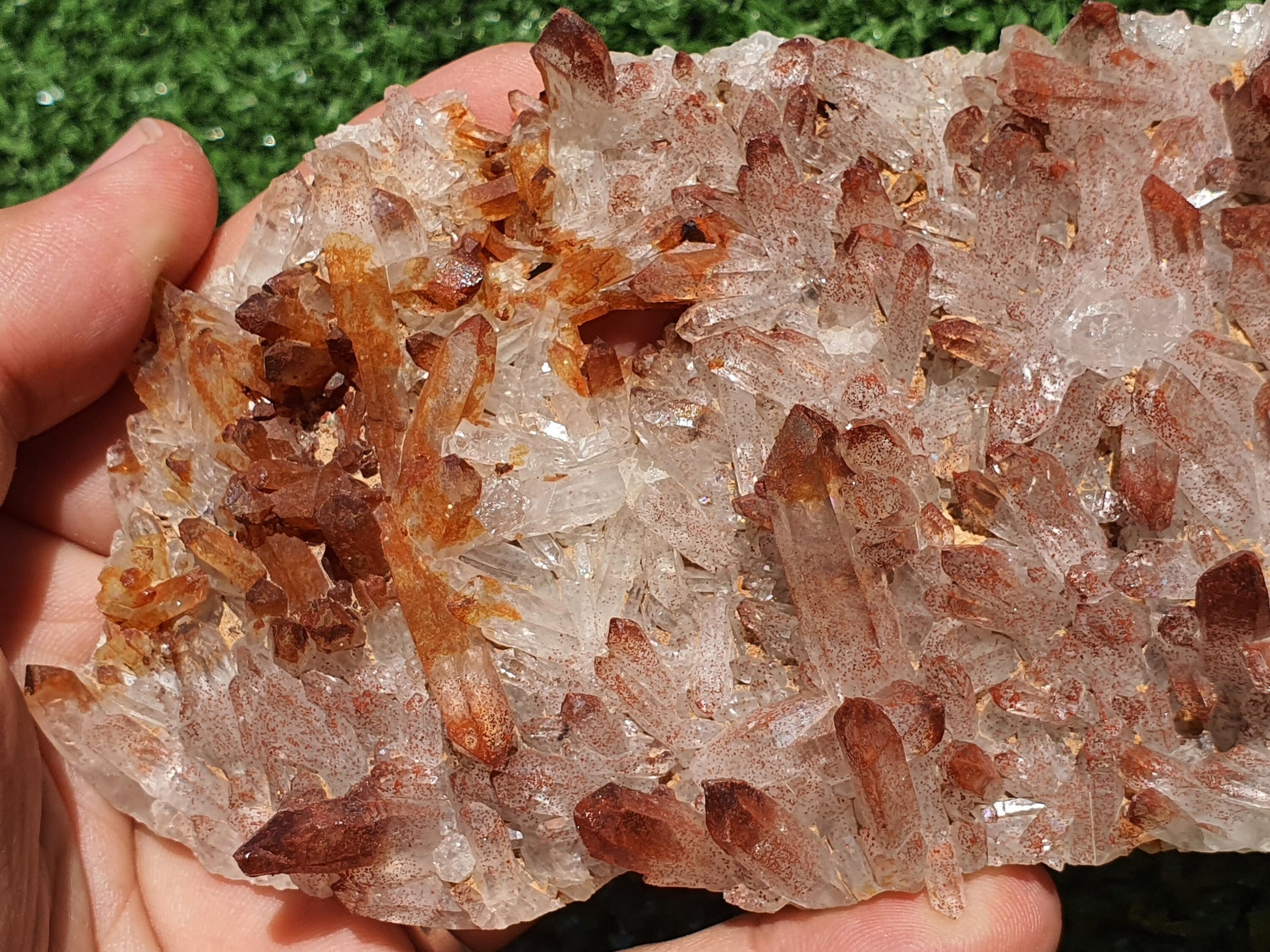 Red Hematoid Quartz Genuine Gemstone Sharp Tower Pointy Cluster Freeform Crystal from Morocco Fire Quartz Red Hematite - MeteoriteNwa.com