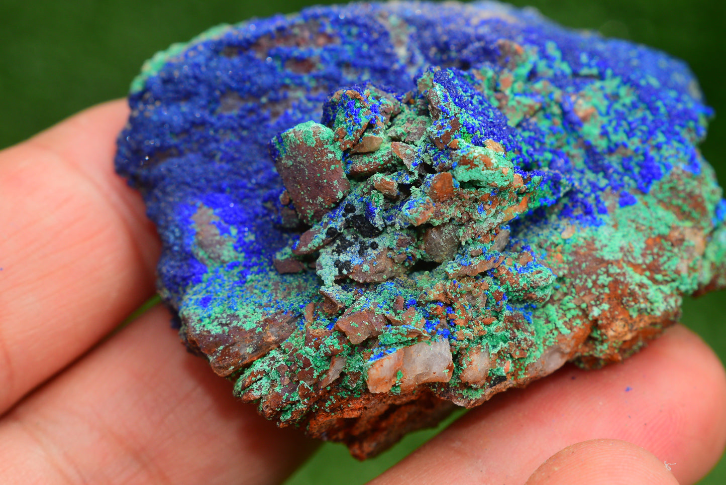 Azurite over Malachite Crystal from Morocco - Freeform Cluster Shape, Natural and Genuine - MeteoriteNwa.com