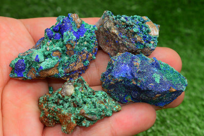 Azurite over Malachite Crystal from Morocco - Freeform Cluster Shape, Natural and Genuine - MeteoriteNwa.com