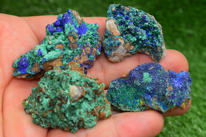 Azurite over Malachite Crystal from Morocco - Freeform Cluster Shape, Natural and Genuine - MeteoriteNwa.com