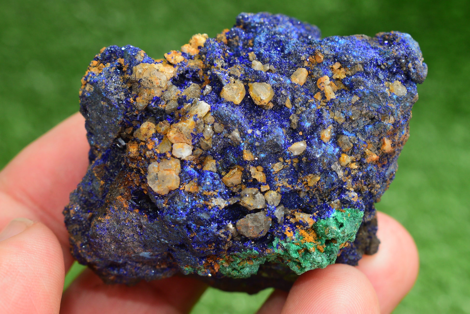Azurite over Malachite Crystal from Morocco - Freeform Cluster Shape, Natural and Genuine - MeteoriteNwa.com