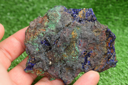 Azurite over Malachite Crystal from Morocco - Freeform Cluster Shape, Natural and Genuine - MeteoriteNwa.com