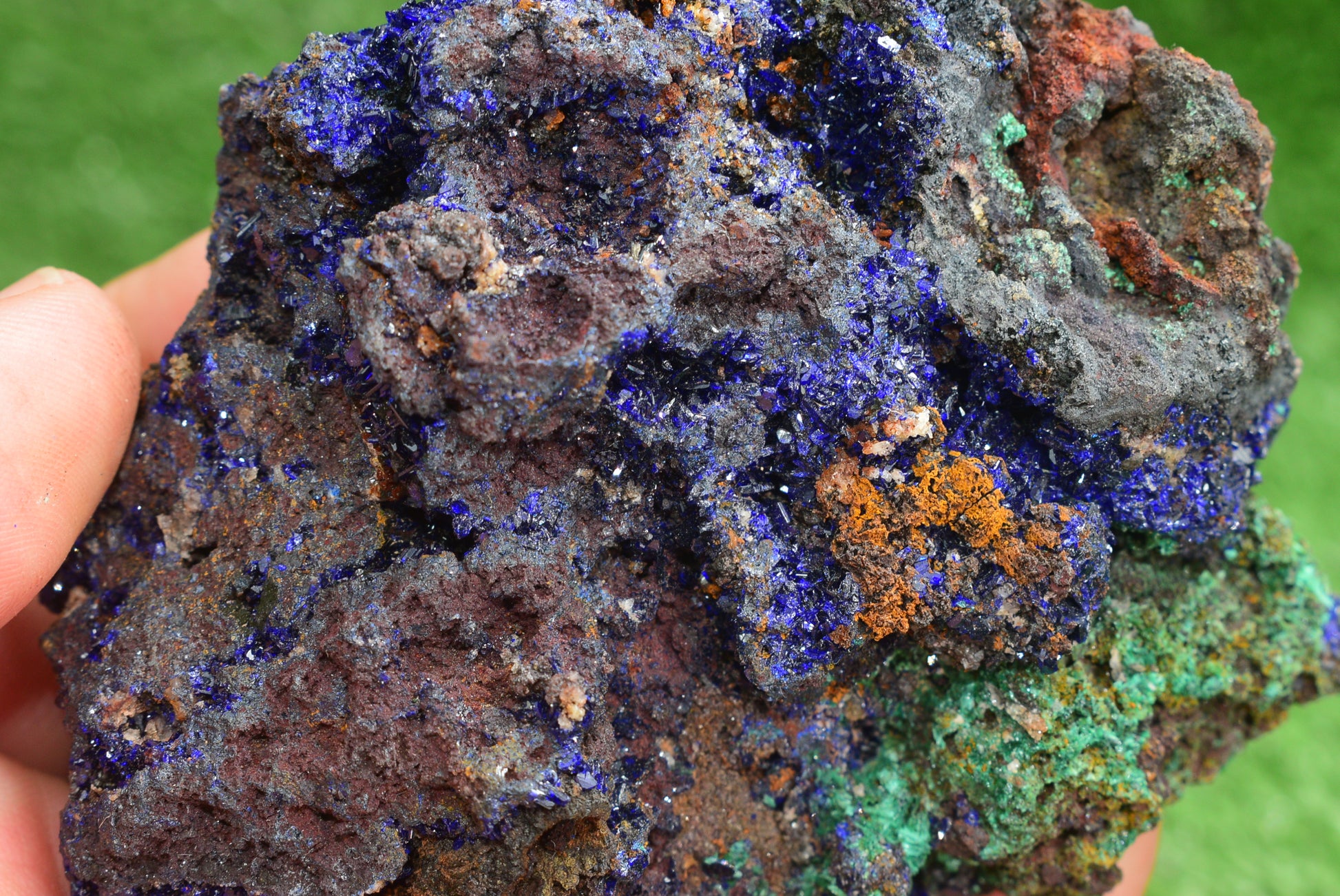 Azurite over Malachite Crystal from Morocco - Freeform Cluster Shape, Natural and Genuine - MeteoriteNwa.com