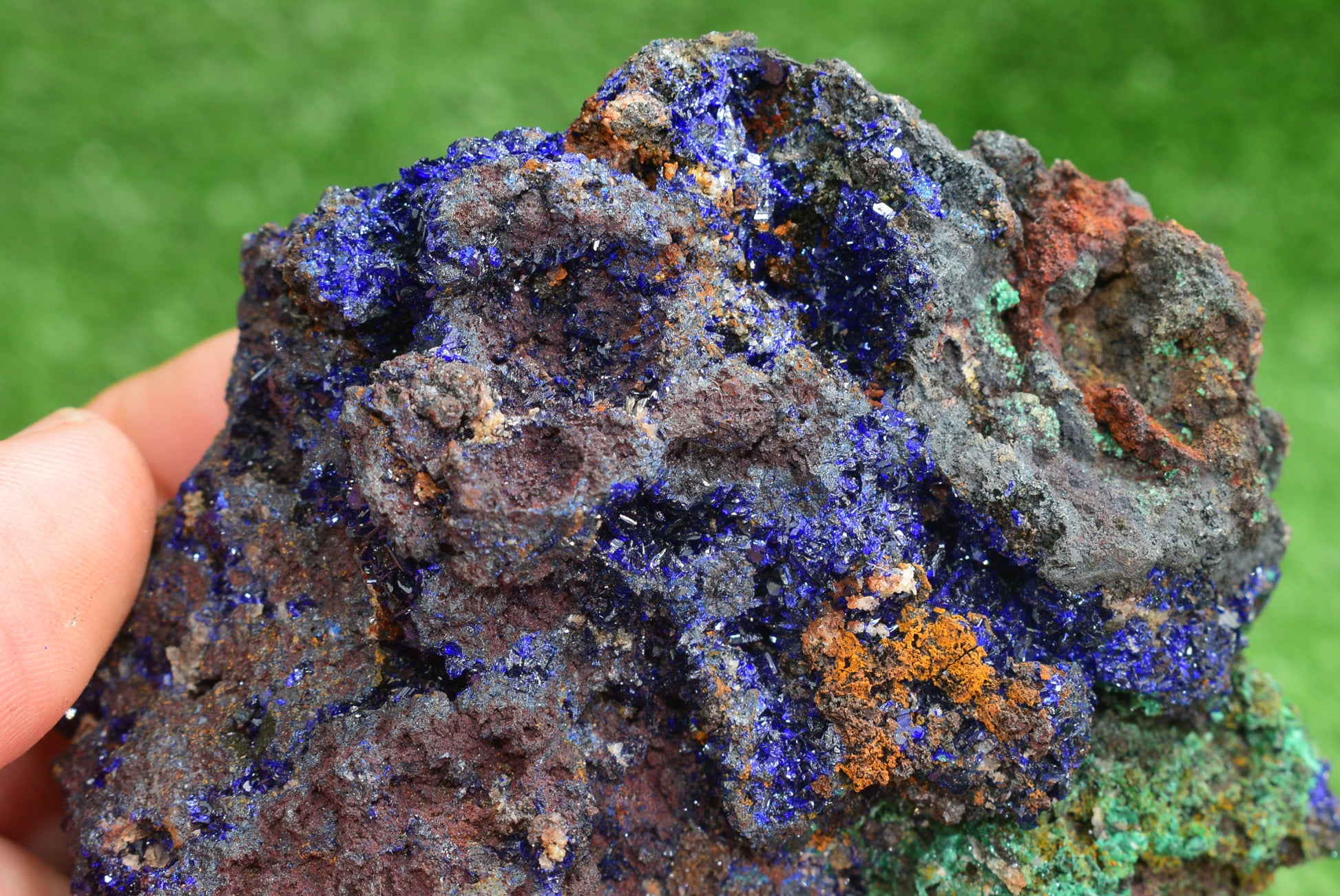 Azurite over Malachite Crystal from Morocco - Freeform Cluster Shape, Natural and Genuine - MeteoriteNwa.com