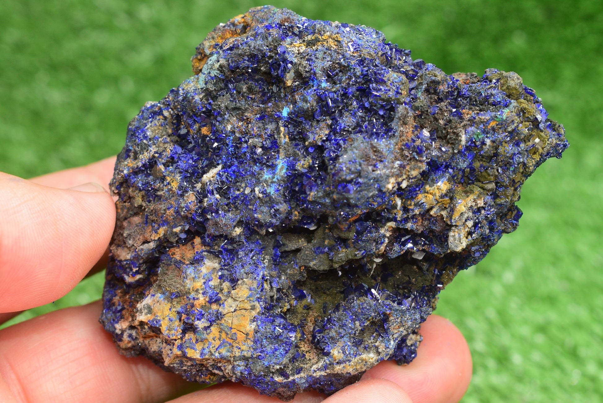 Azurite Crystal from Morocco - Freeform Cluster Shape, Natural and Genuine - MeteoriteNwa.com