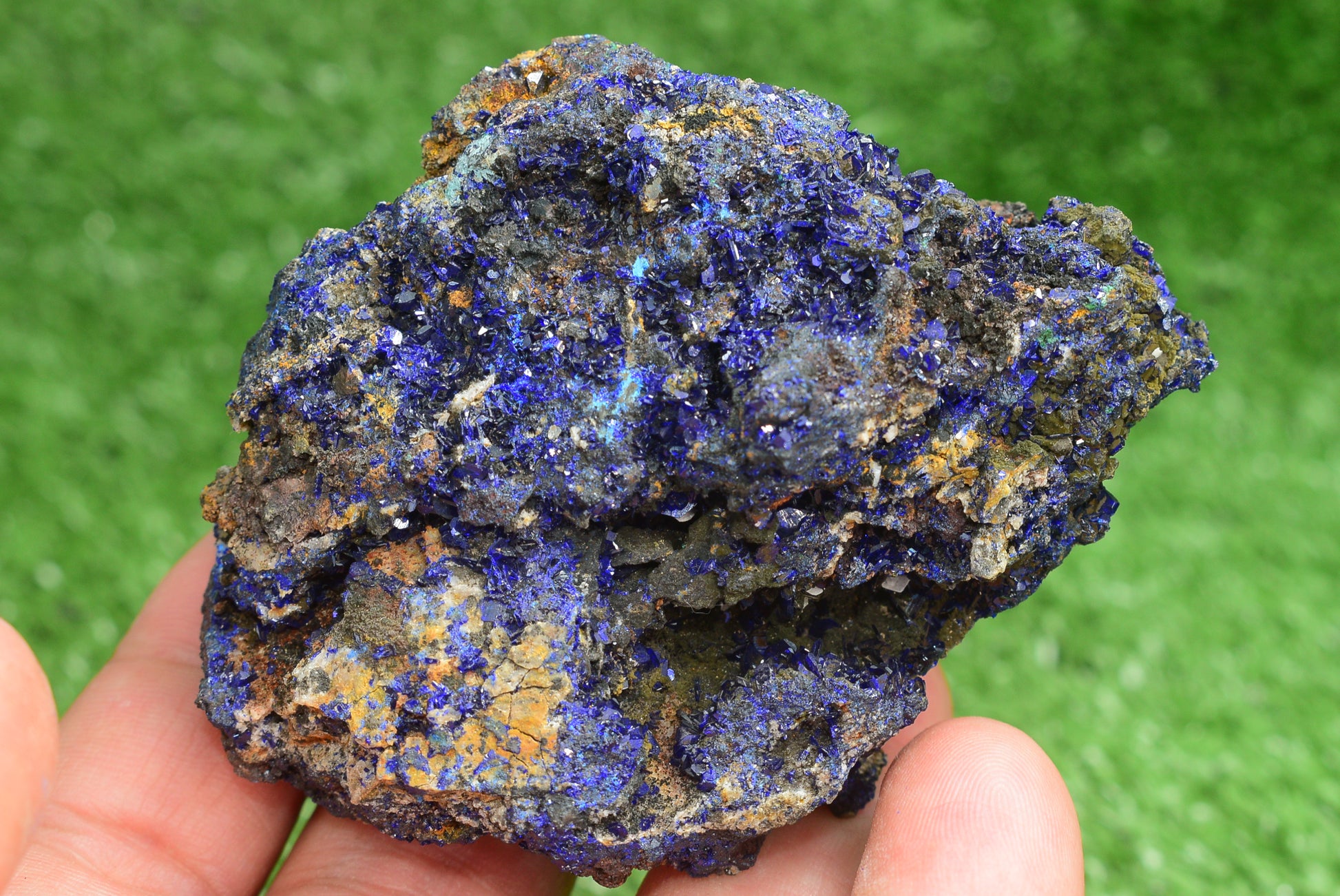 Azurite Crystal from Morocco - Freeform Cluster Shape, Natural and Genuine - MeteoriteNwa.com