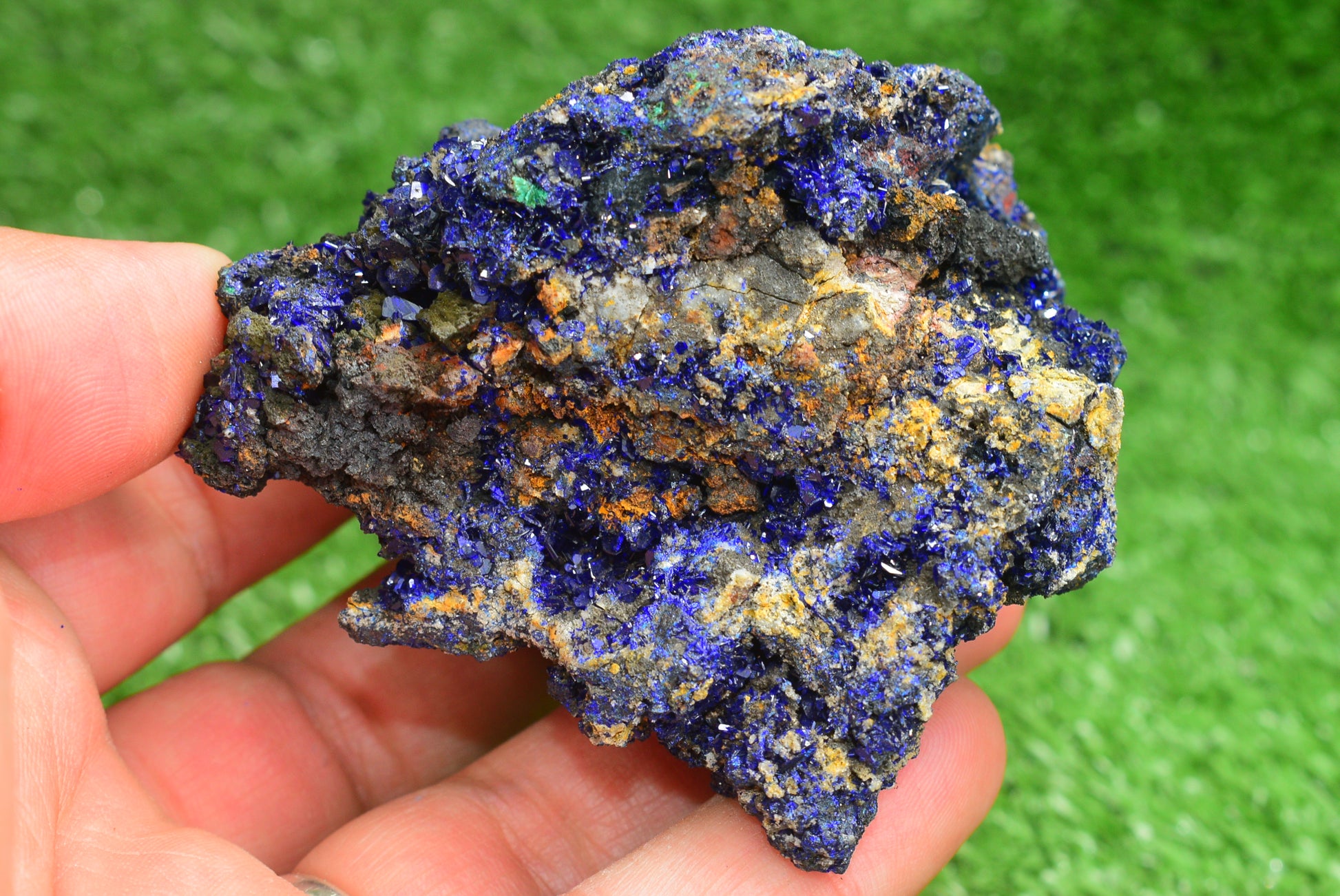 Azurite Crystal from Morocco - Freeform Cluster Shape, Natural and Genuine - MeteoriteNwa.com