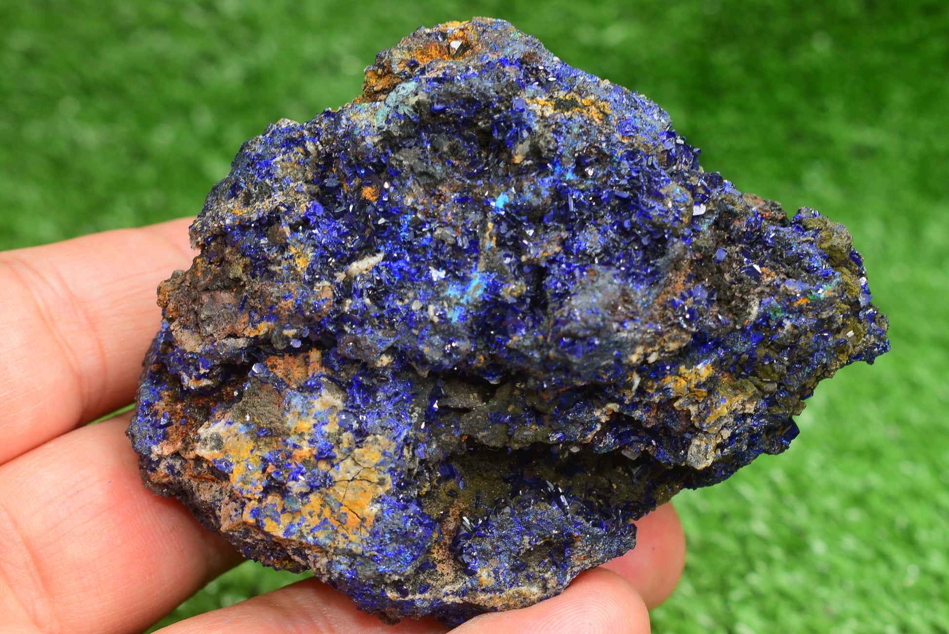 Azurite Crystal from Morocco - Freeform Cluster Shape, Natural and Genuine - MeteoriteNwa.com
