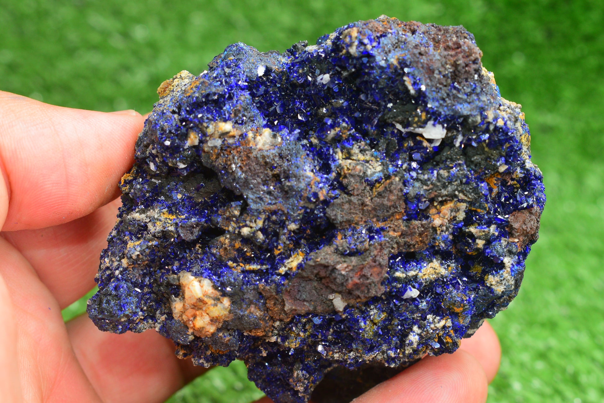 Azurite Crystal from Morocco - Freeform Cluster Shape, Natural and Genuine - MeteoriteNwa.com