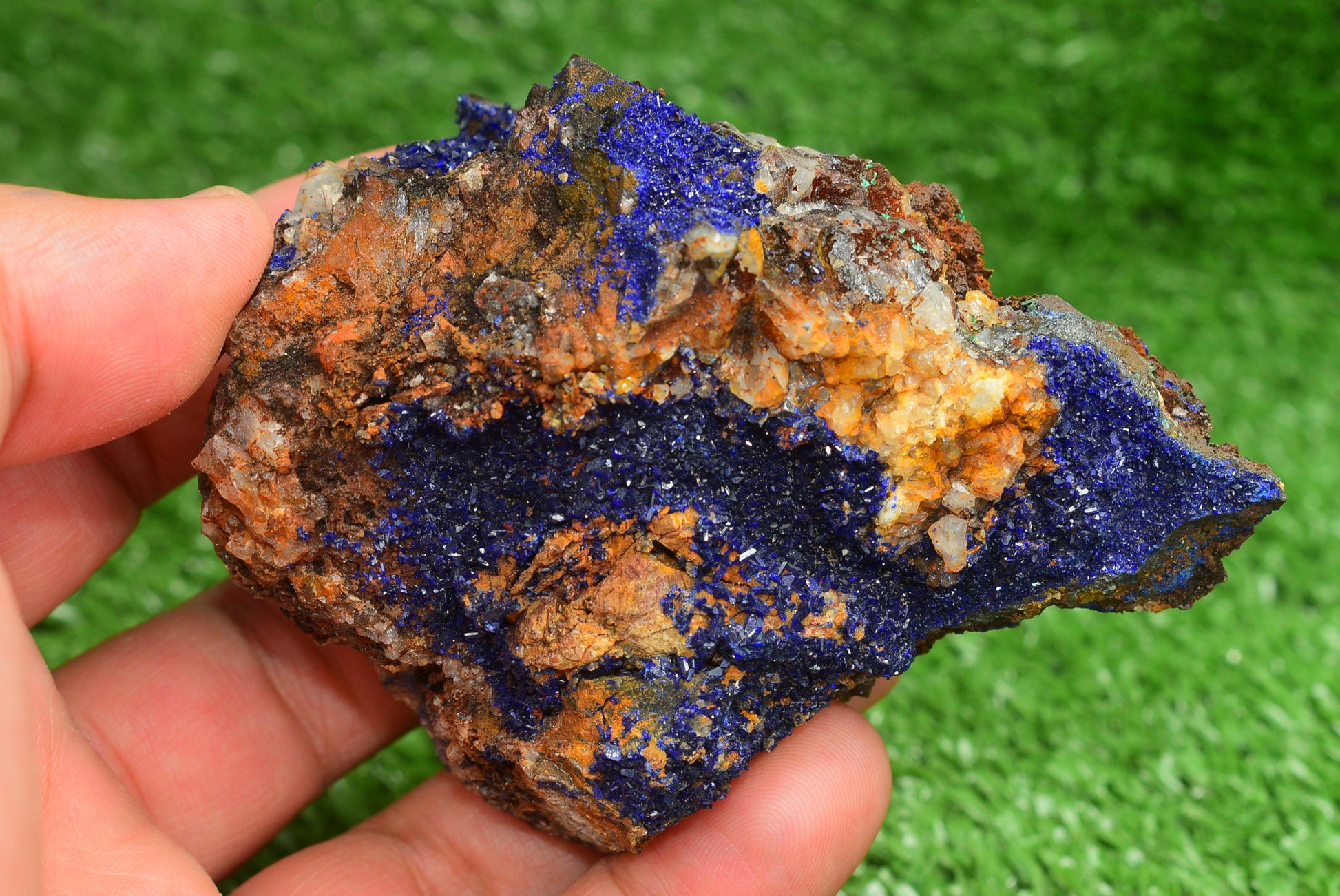 Azurite over Malachite Crystal from Morocco - Freeform Cluster Shape, Natural and Genuine - MeteoriteNwa.com