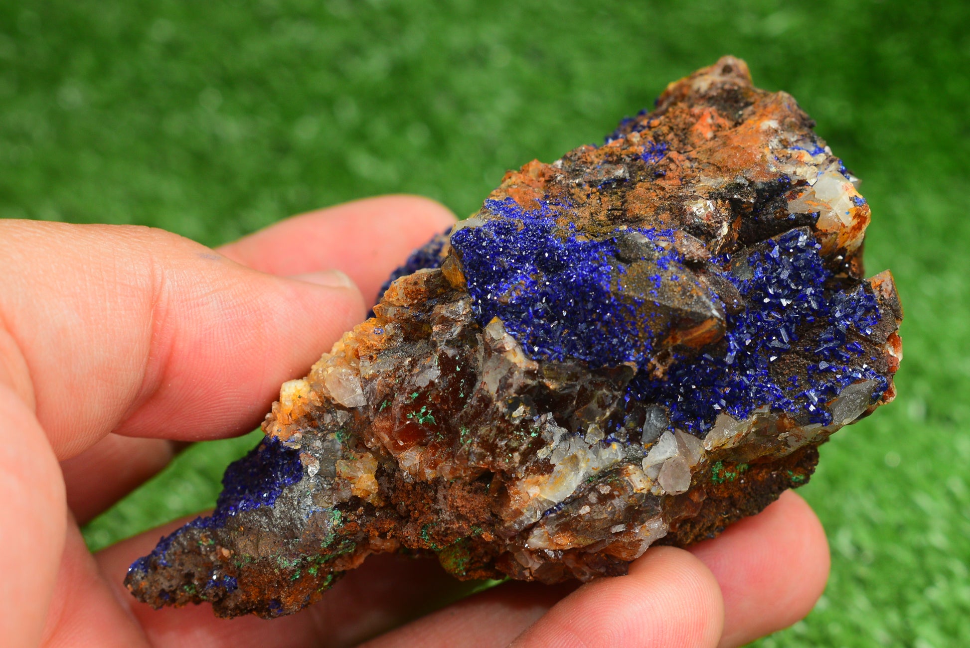 Azurite over Malachite Crystal from Morocco - Freeform Cluster Shape, Natural and Genuine - MeteoriteNwa.com