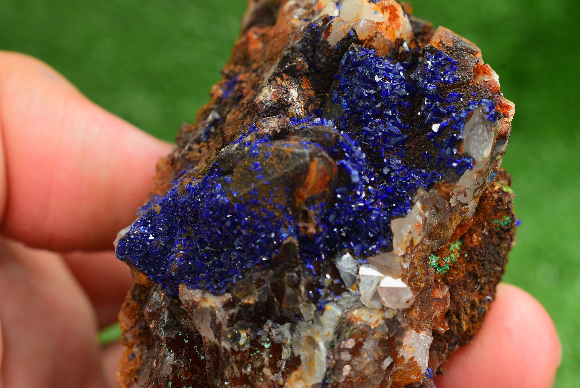 Azurite over Malachite Crystal from Morocco - Freeform Cluster Shape, Natural and Genuine - MeteoriteNwa.com