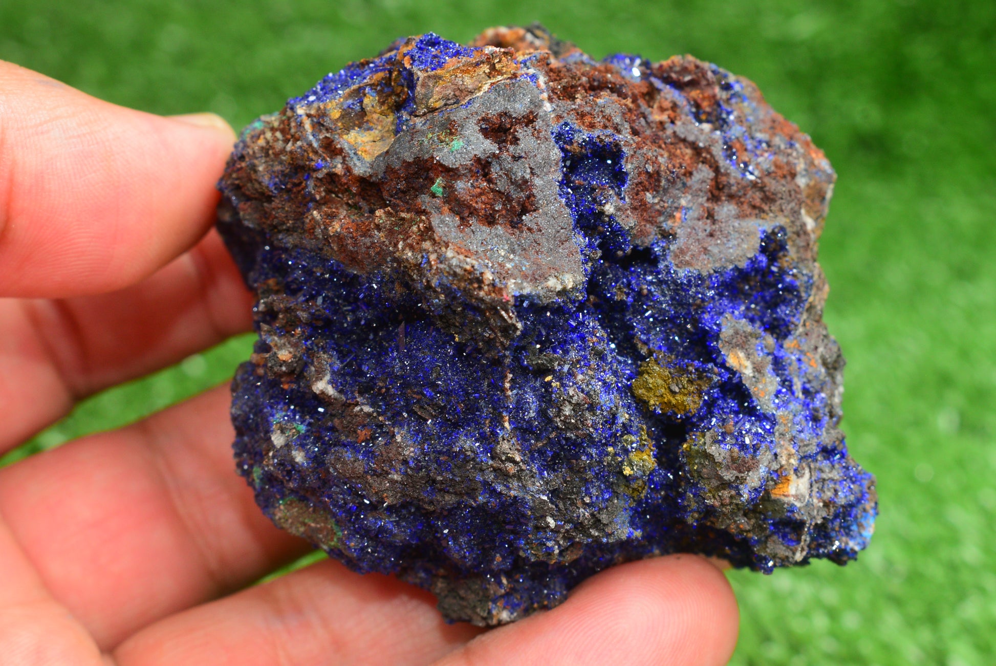 Azurite over Malachite Crystal from Morocco - Freeform Cluster Shape, Natural and Genuine - MeteoriteNwa.com