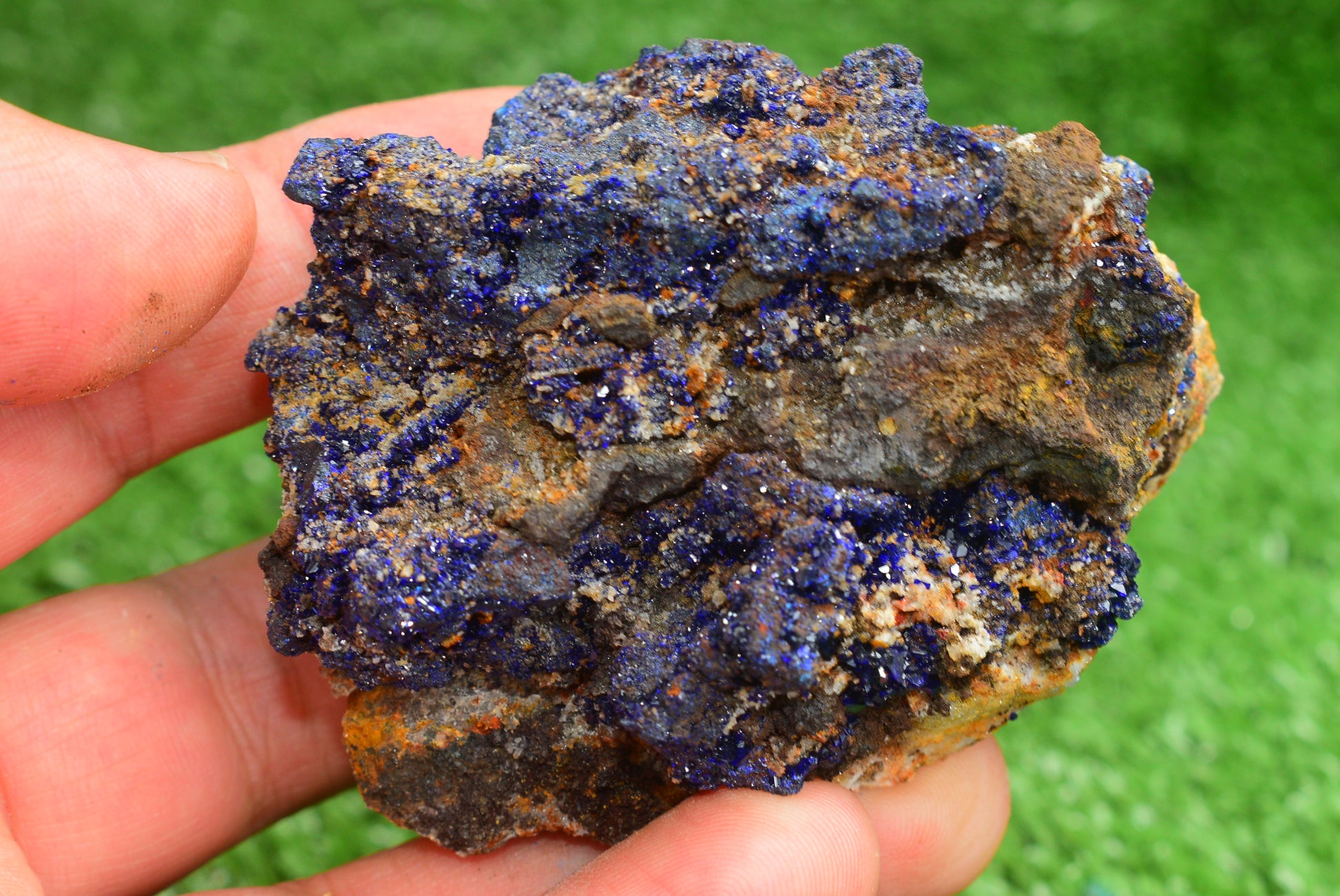 Azurite Crystal from Morocco - Freeform Cluster Shape, Natural and Genuine - MeteoriteNwa.com