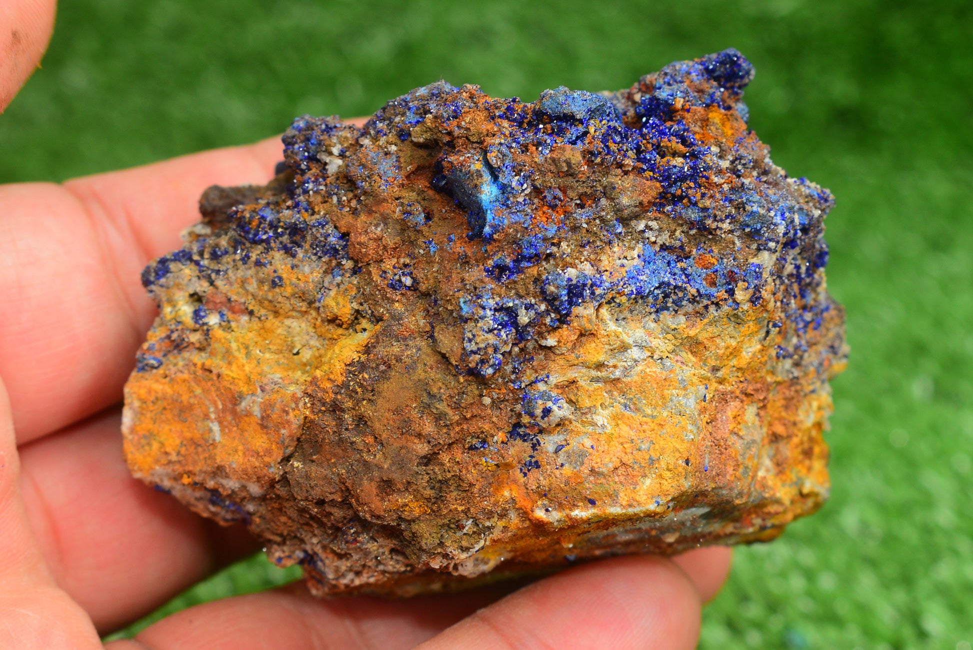 Azurite Crystal from Morocco - Freeform Cluster Shape, Natural and Genuine - MeteoriteNwa.com