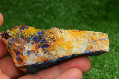 Azurite over Malachite Crystal from Morocco - Freeform Cluster Shape, Natural and Genuine - MeteoriteNwa.com