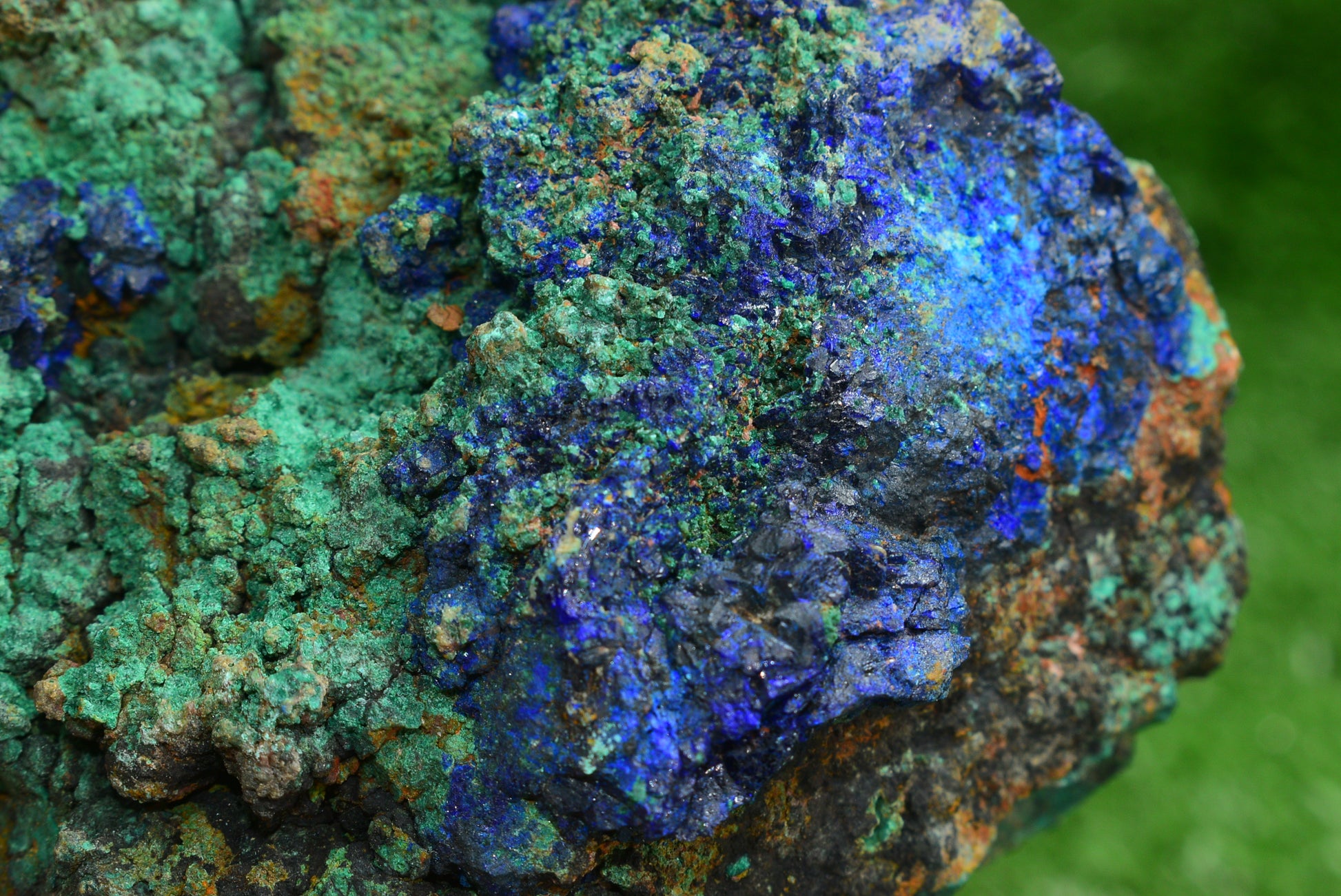 Azurite over Malachite Crystal from Morocco - Freeform Cluster Shape, Natural and Genuine - MeteoriteNwa.com