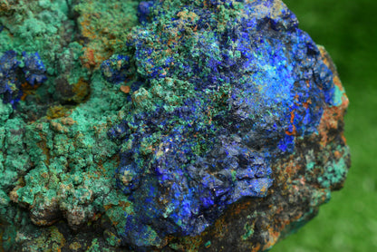 Azurite over Malachite Crystal from Morocco - Freeform Cluster Shape, Natural and Genuine - MeteoriteNwa.com