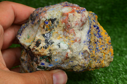 Azurite over Malachite Crystal from Morocco - Freeform Cluster Shape, Natural and Genuine - MeteoriteNwa.com