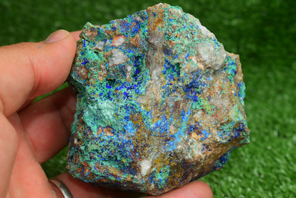 Azurite over Malachite Crystal from Morocco - Freeform Cluster Shape, Natural and Genuine - MeteoriteNwa.com