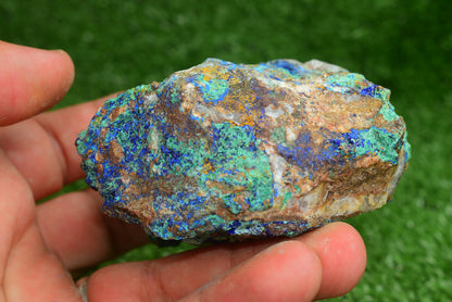 Azurite over Malachite Crystal from Morocco - Freeform Cluster Shape, Natural and Genuine - MeteoriteNwa.com