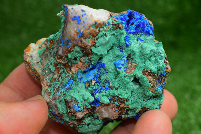 Azurite over Malachite Crystal from Morocco - Freeform Cluster Shape, Natural and Genuine - MeteoriteNwa.com