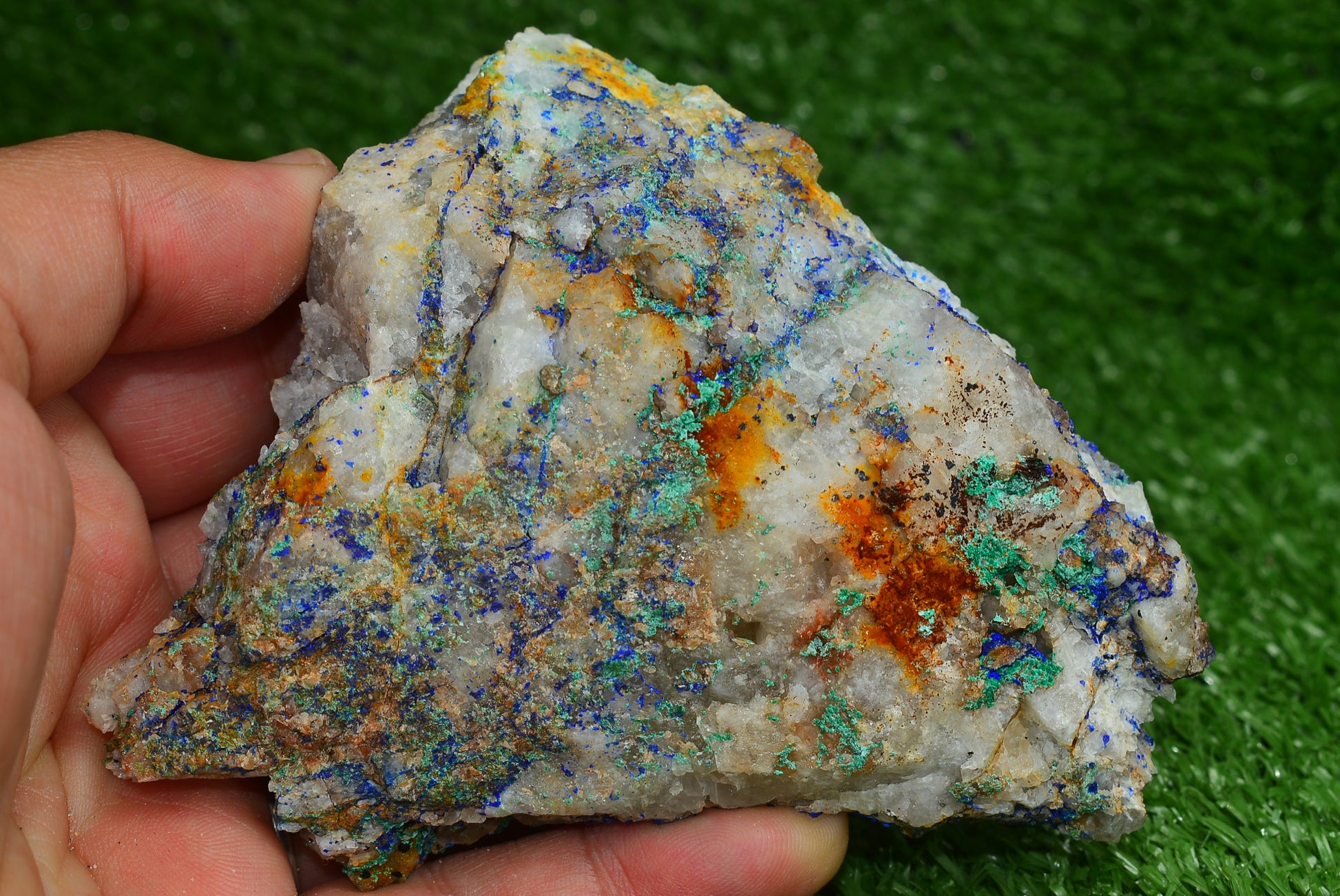 Azurite over Malachite Crystal from Morocco - Freeform Cluster Shape, Natural and Genuine - MeteoriteNwa.com