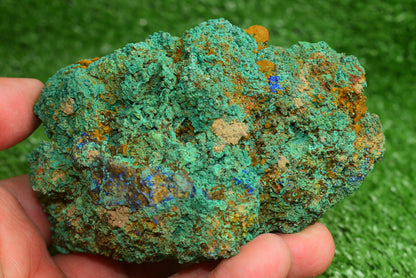Azurite over Malachite Crystal from Morocco - Freeform Cluster Shape, Natural and Genuine - MeteoriteNwa.com