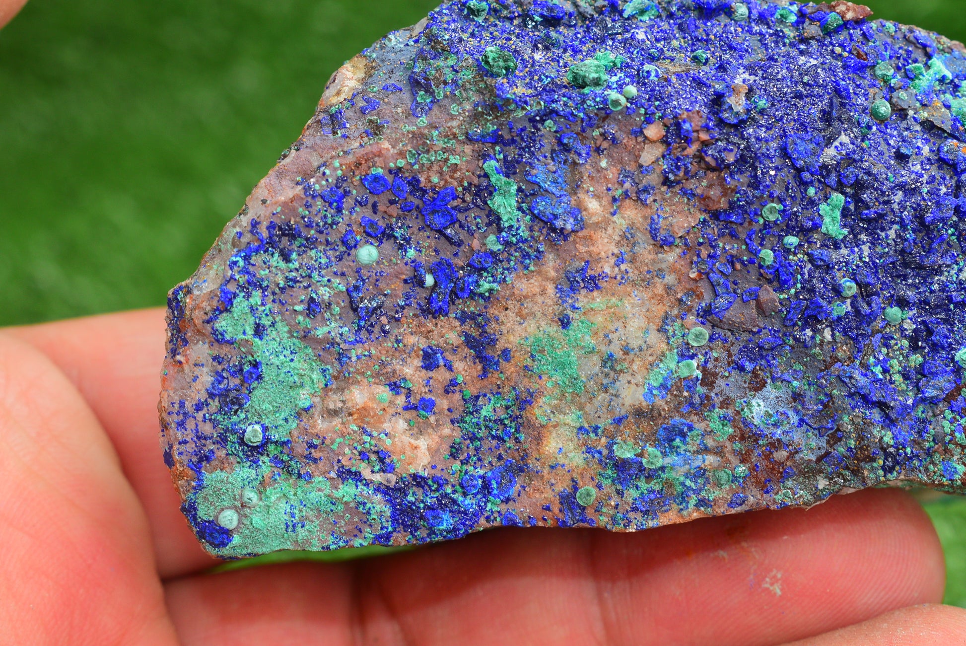 Azurite over Malachite Crystal from Morocco - Freeform Cluster Shape, Natural and Genuine - MeteoriteNwa.com