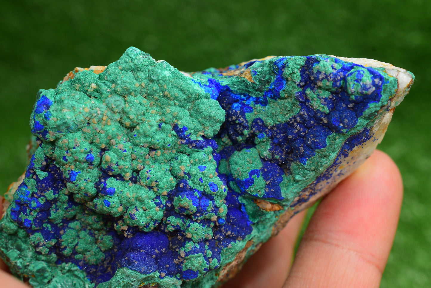 Azurite over Malachite Crystal from Morocco - Freeform Cluster Shape, Natural and Genuine - MeteoriteNwa.com