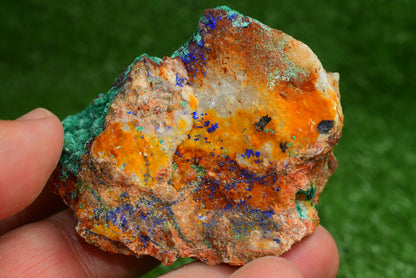 Azurite over Malachite Crystal from Morocco - Freeform Cluster Shape, Natural and Genuine - MeteoriteNwa.com