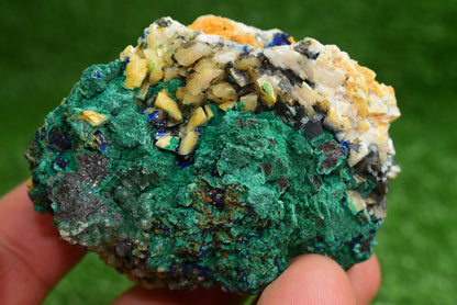 Azurite over Malachite Crystal from Morocco - Freeform Cluster Shape, Natural and Genuine - MeteoriteNwa.com