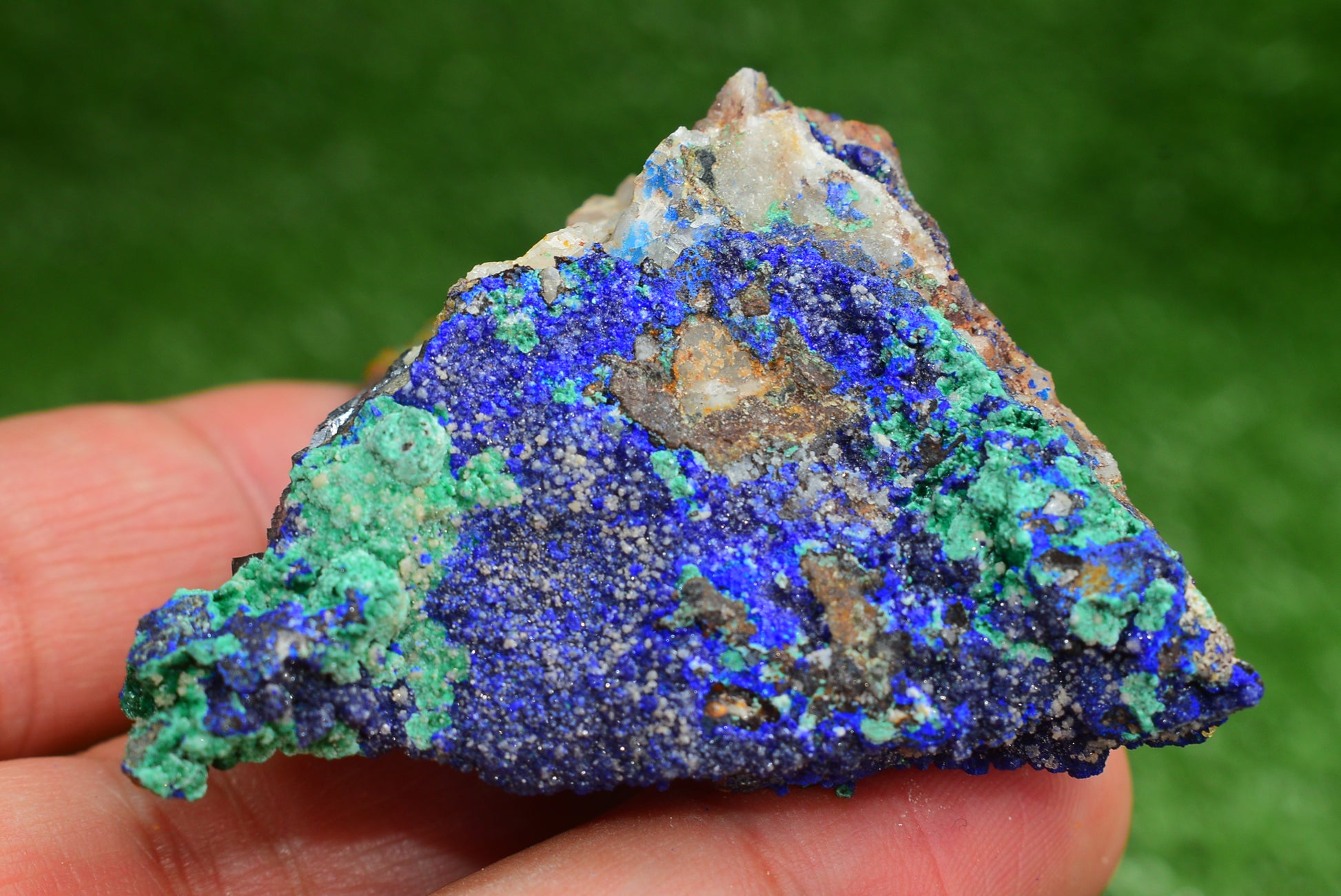 Azurite over Malachite Crystal from Morocco - Freeform Cluster Shape, Natural and Genuine - MeteoriteNwa.com