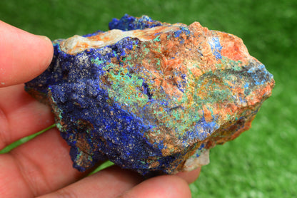 Azurite over Malachite Crystal from Morocco - Freeform Cluster Shape, Natural and Genuine - MeteoriteNwa.com