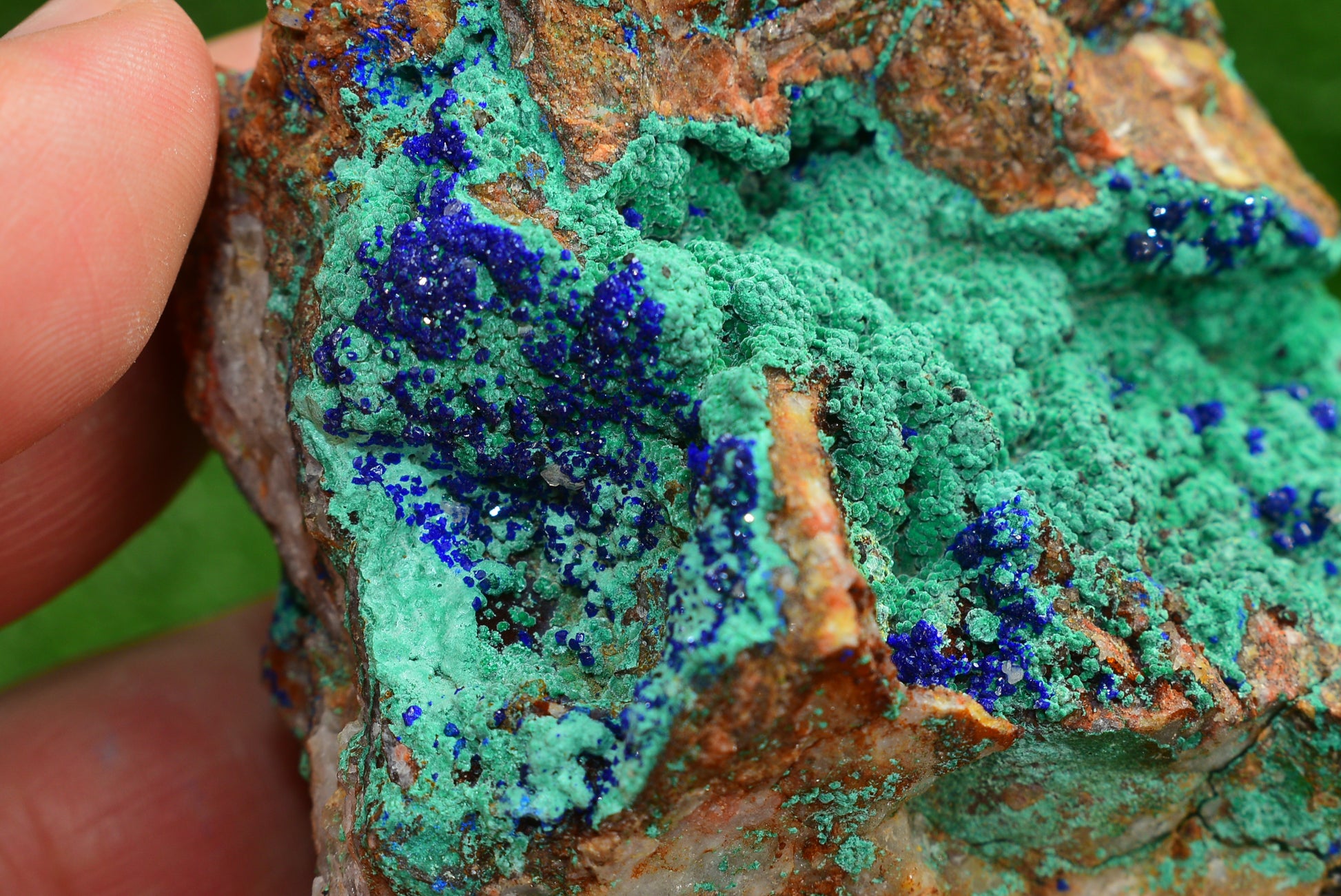 Azurite over Malachite Crystal from Morocco - Freeform Cluster Shape, Natural and Genuine - MeteoriteNwa.com