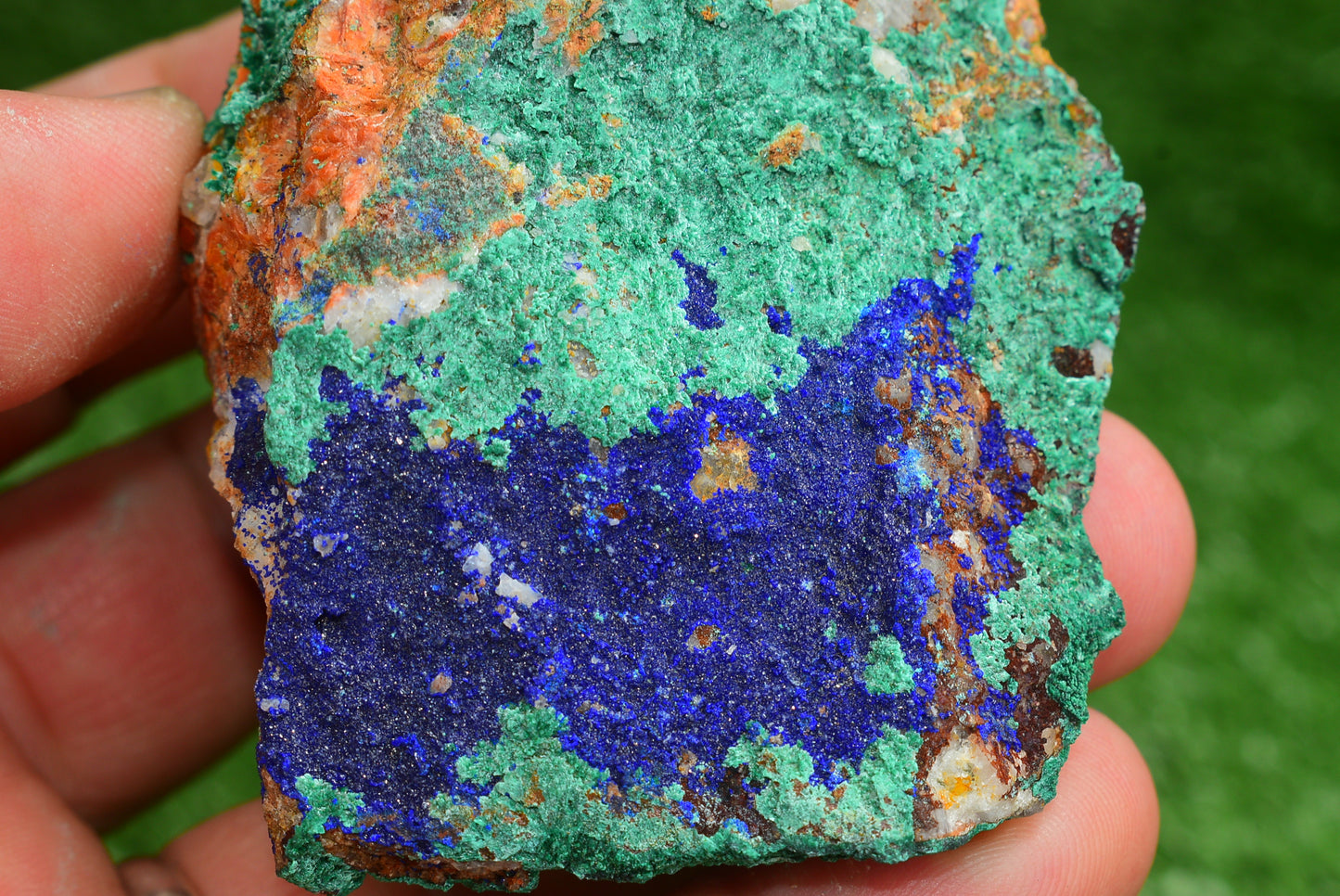 Azurite over Malachite Crystal from Morocco - Freeform Cluster Shape, Natural and Genuine - MeteoriteNwa.com