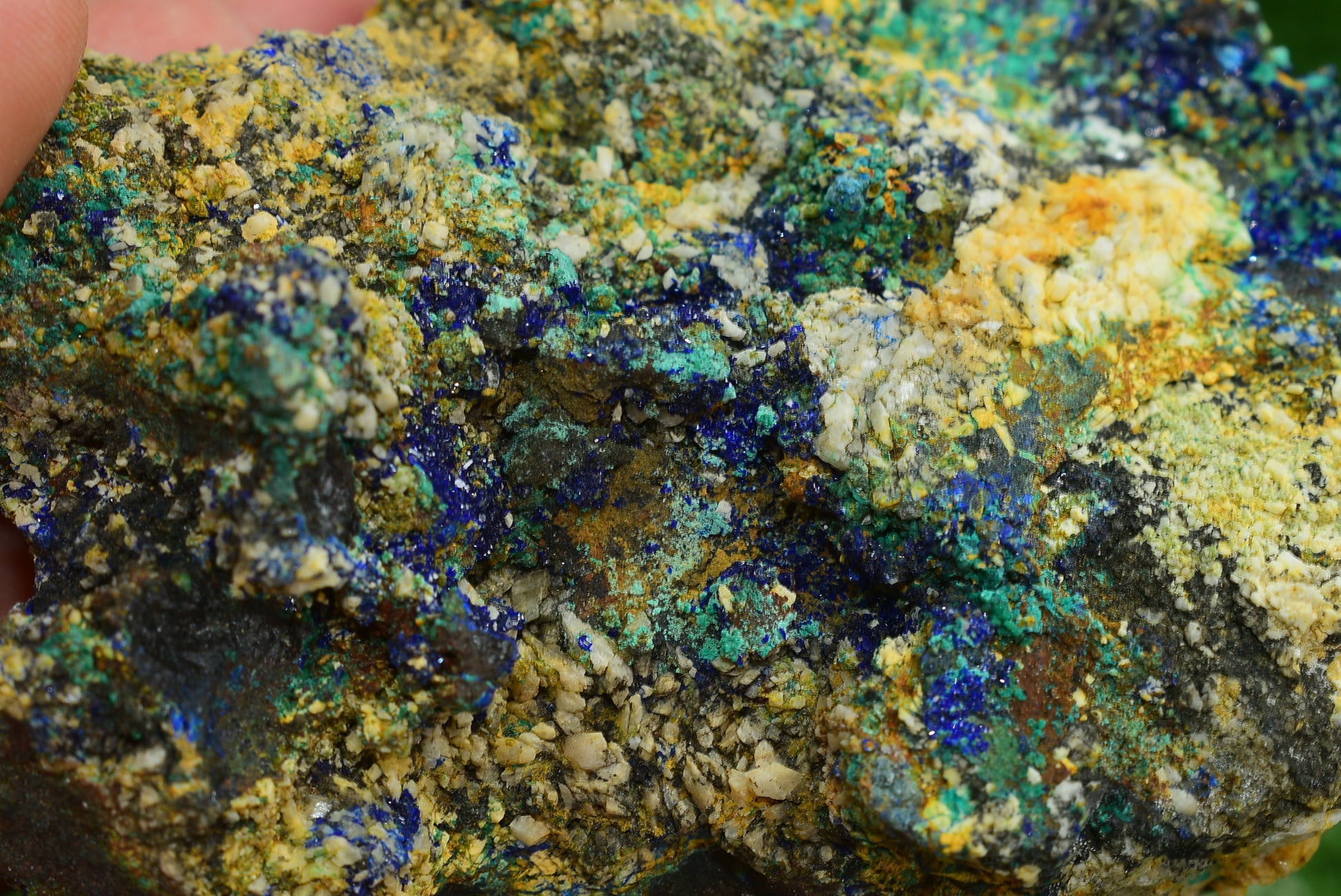 Azurite over Malachite Crystal from Morocco - Freeform Cluster Shape, Natural and Genuine - MeteoriteNwa.com