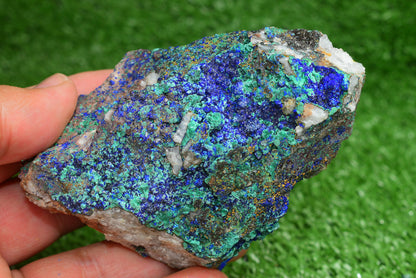 Azurite over Malachite Crystal from Morocco - Freeform Cluster Shape, Natural and Genuine - MeteoriteNwa.com