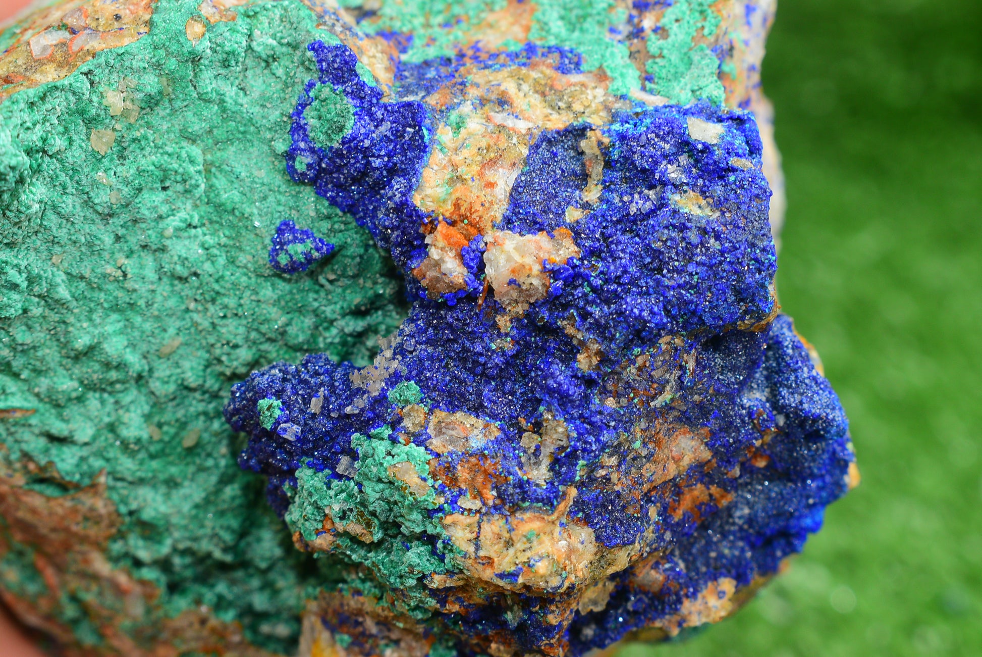 Azurite over Malachite Crystal from Morocco - Freeform Cluster Shape, Natural and Genuine - MeteoriteNwa.com