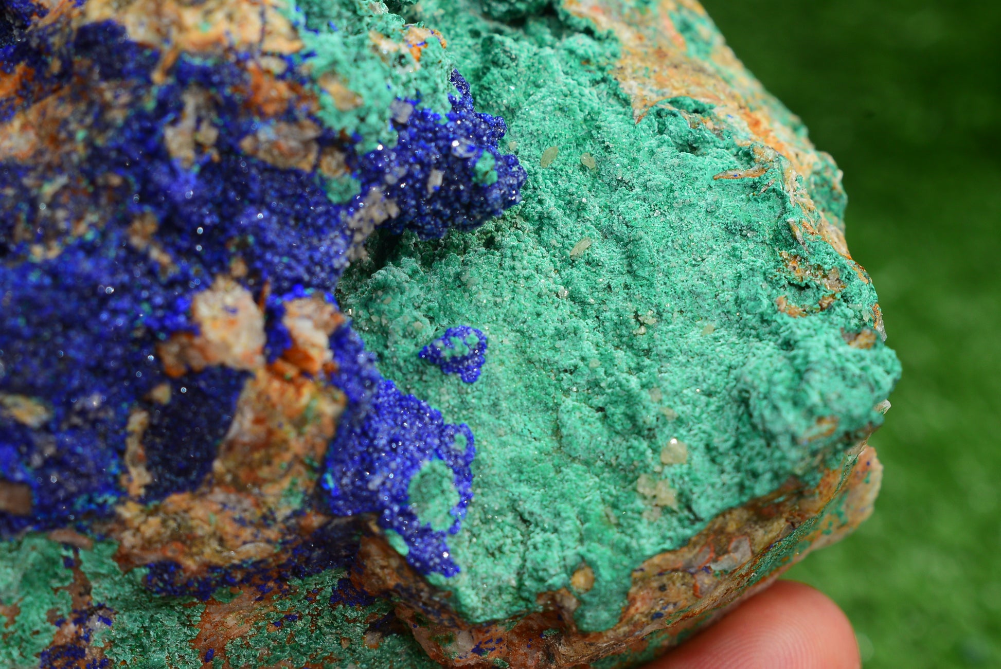 Azurite over Malachite Crystal from Morocco - Freeform Cluster Shape, Natural and Genuine - MeteoriteNwa.com