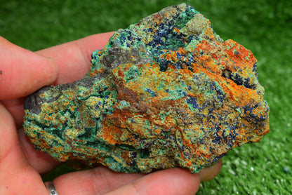 Azurite over Malachite Crystal from Morocco - Freeform Cluster Shape, Natural and Genuine - MeteoriteNwa.com