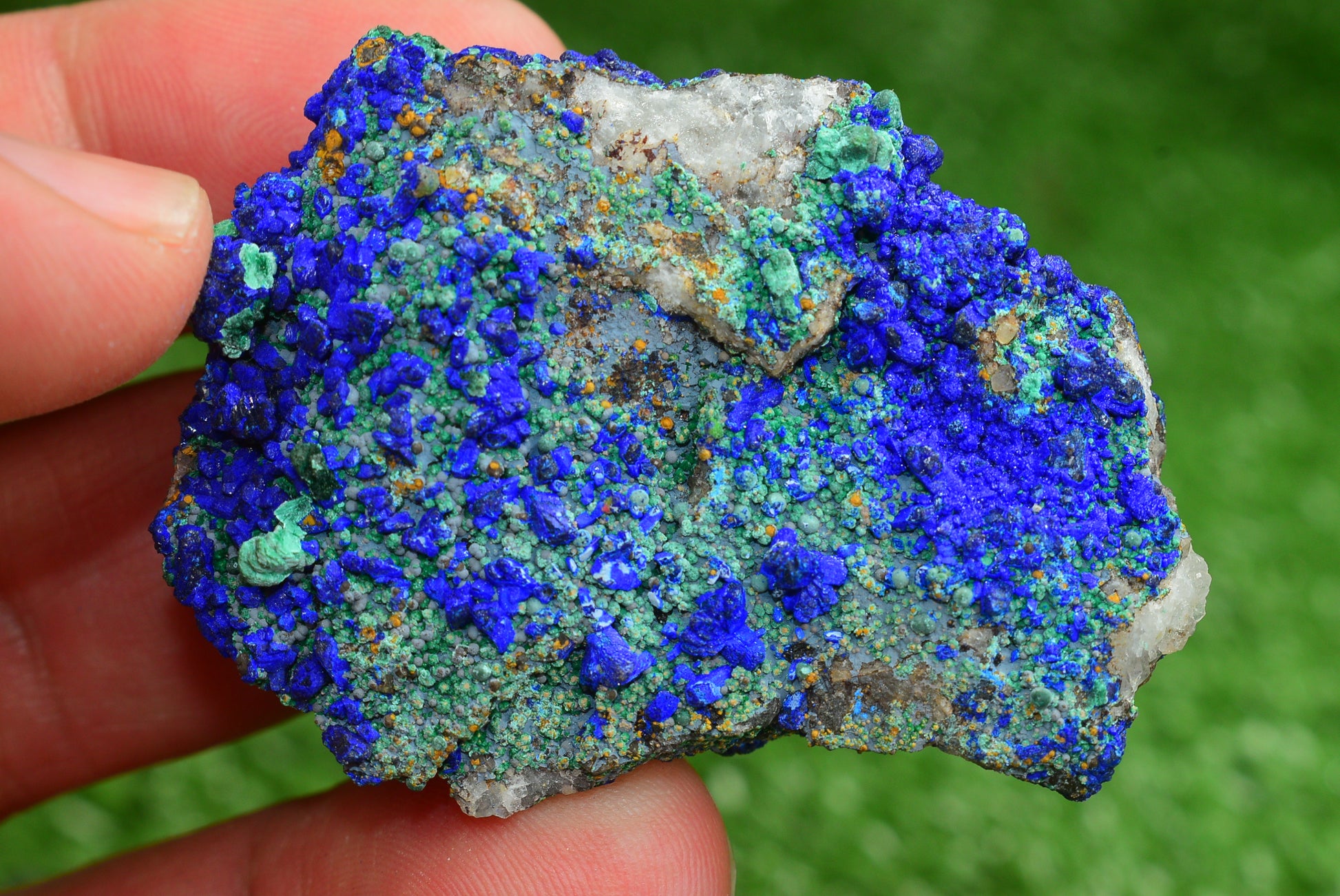 Azurite over Malachite Crystal from Morocco - Freeform Cluster Shape, Natural and Genuine - MeteoriteNwa.com